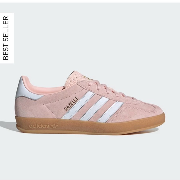 Adidas Gazelle Blush Pink and White Sneakers. Only worn a few times! - Picture 1 of 8